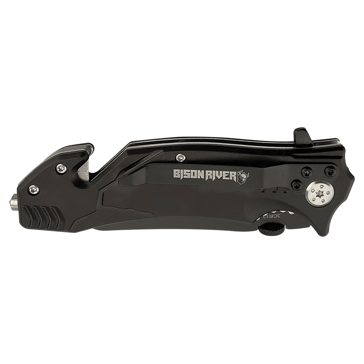 Custom Bison River 4.5 in Rescue Knife - Black: blank knife