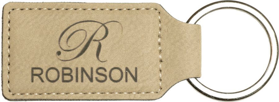 Custom Rectangle Leatherette Keychain