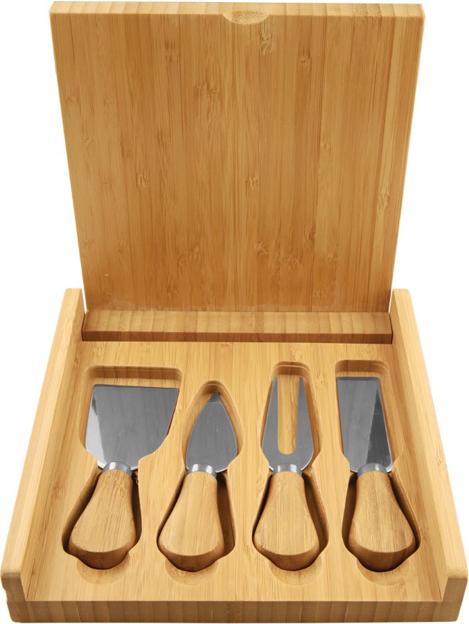 Personalized 8 x 8 in Bamboo Cheese Board Set