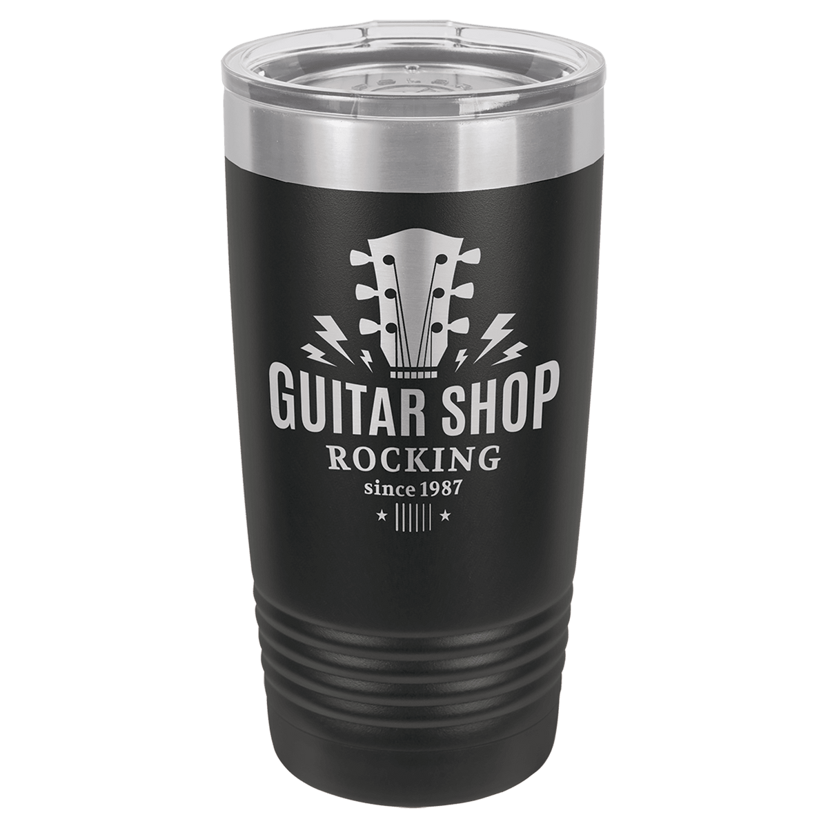 Custom Polar Camel 20 oz Ringneck Tumbler - Black, Standard: tumbler with a sample engraving