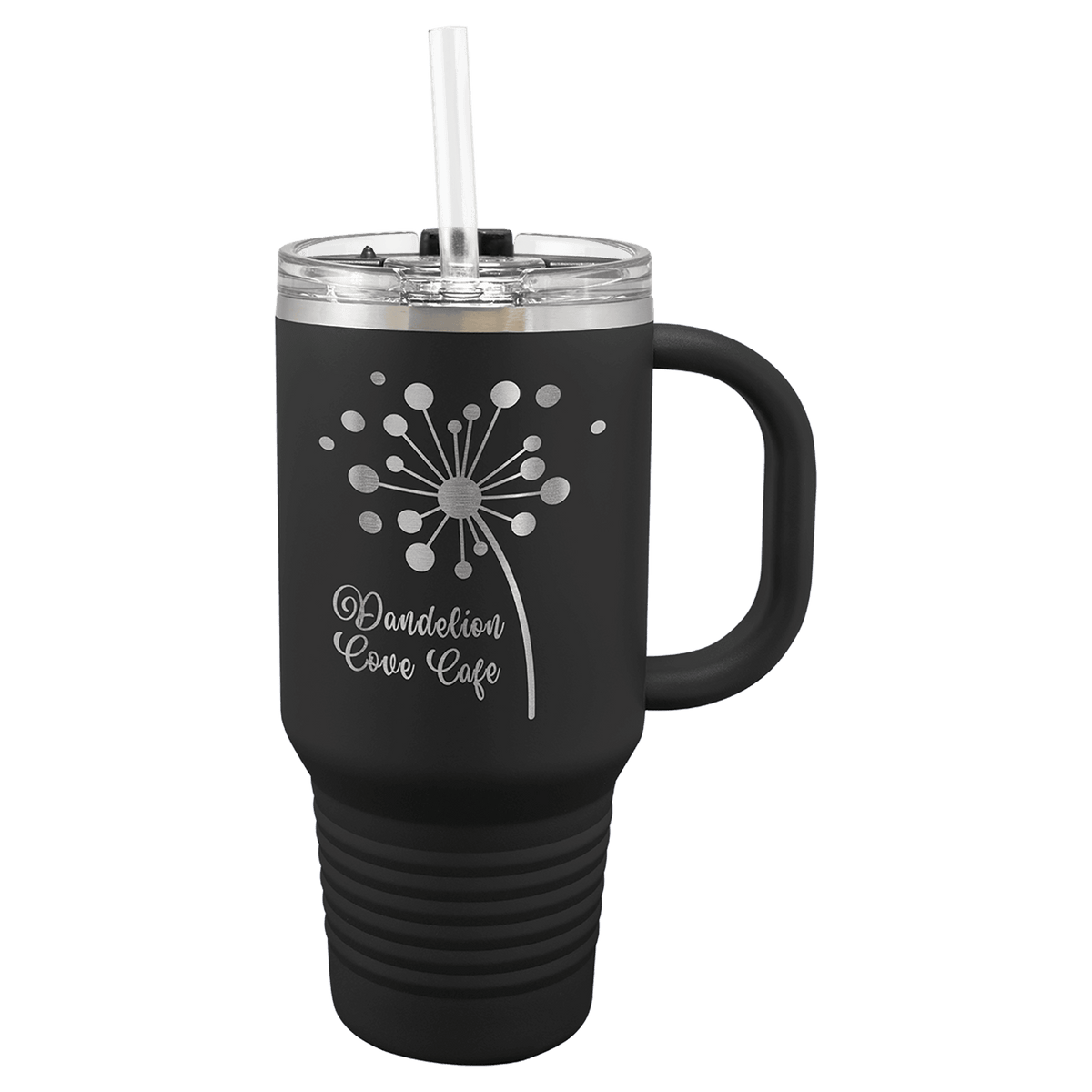 Custom Polar Camel 32 oz Travel Mug - Black: travel mug with a sample laser engraving