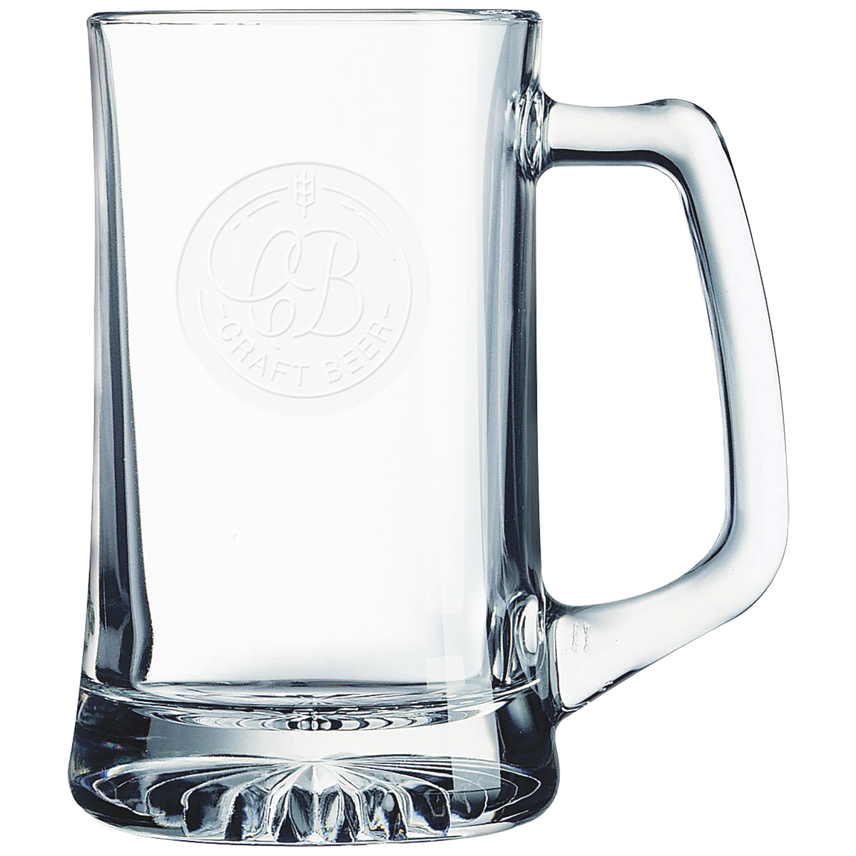 Custom Polar Camel 25 oz Glass Beer Mug - Clear: beer mug with a sample engraving