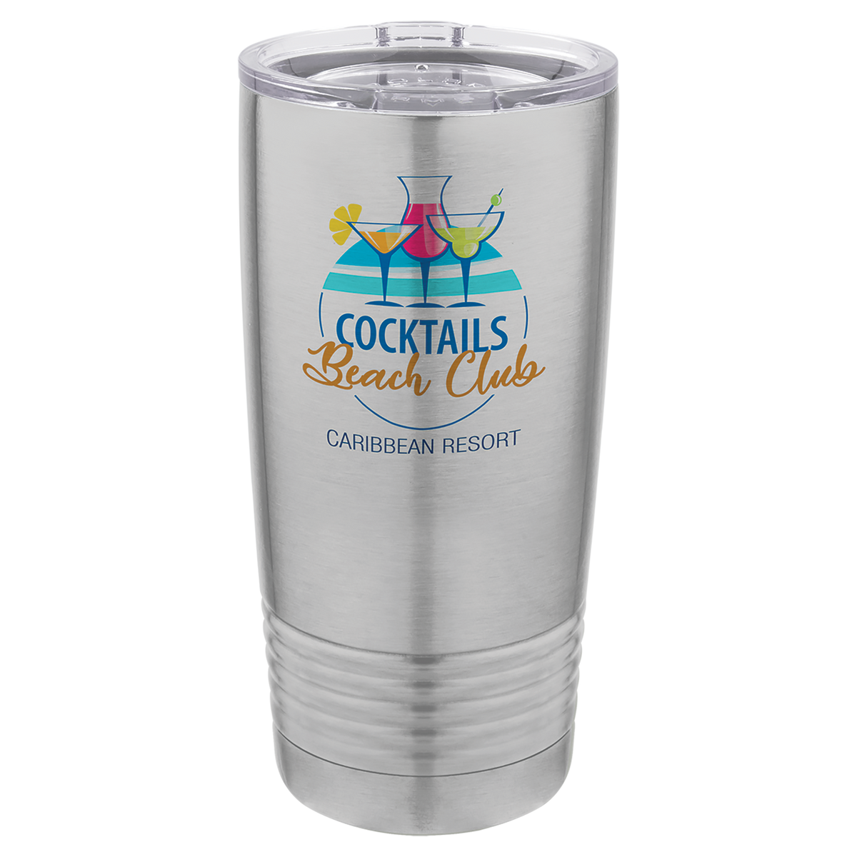 Custom Polar Camel 20 oz Sublimation Ringneck Tumbler - Stainless Steel: tumbler with a sample full-color print